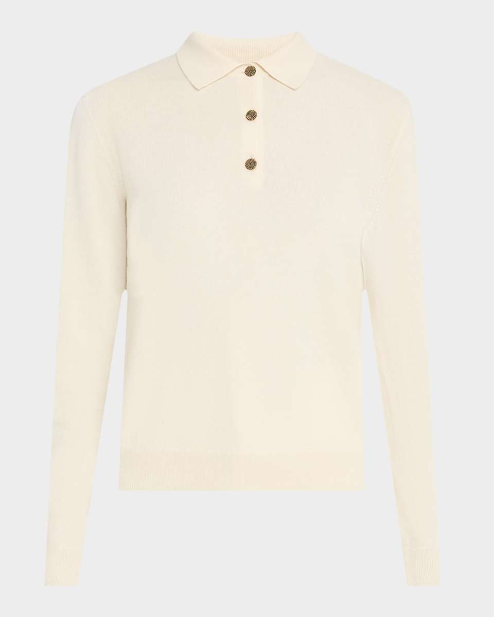 Baby Cashmere Long-Sleeve Polo Sweater